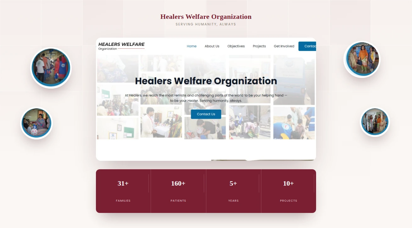 Healers Welfare website screenshot