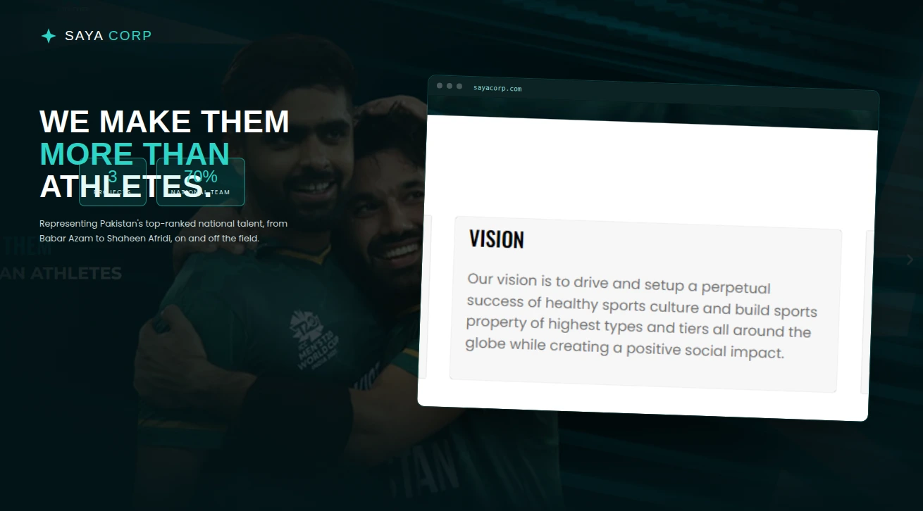 Saya Corp website screenshot
