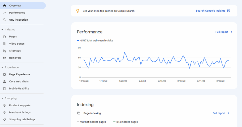 google search console
